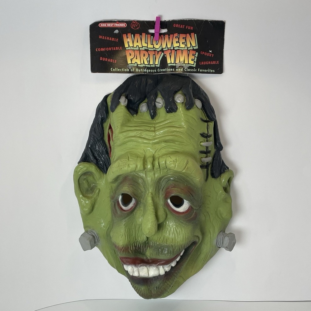 RARE VTG Frankenstein Halloween Latex Mask By Rev‎ Made In Mexico KBF With Tag